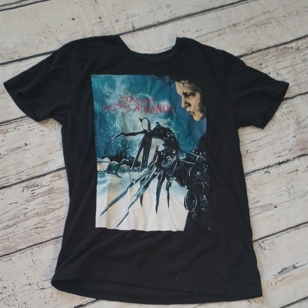 Edward Scissorhands Depp Graphic Women's Black Tee S